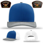 Station hat for Buford Company 14 with curved bill comfort