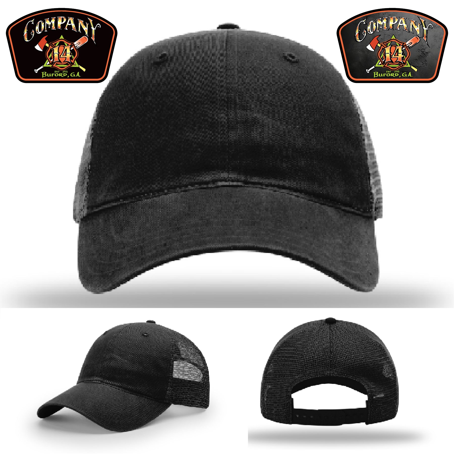 Buford GA Company 14 leather patch firefighter hat