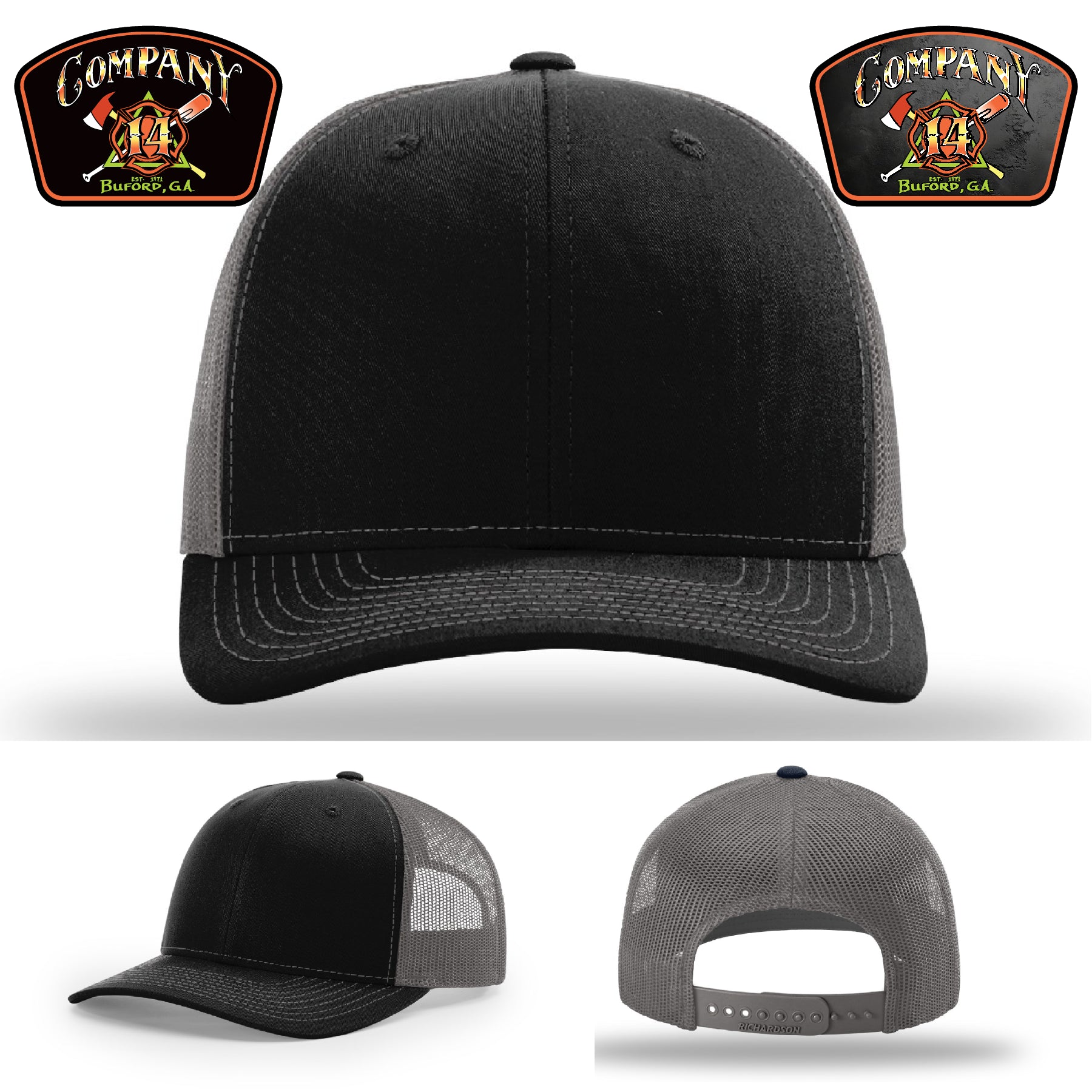 Station pride Buford Company 14 firefighter leather patch hat