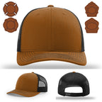 Variant fire service hat with bugle leather patch layout