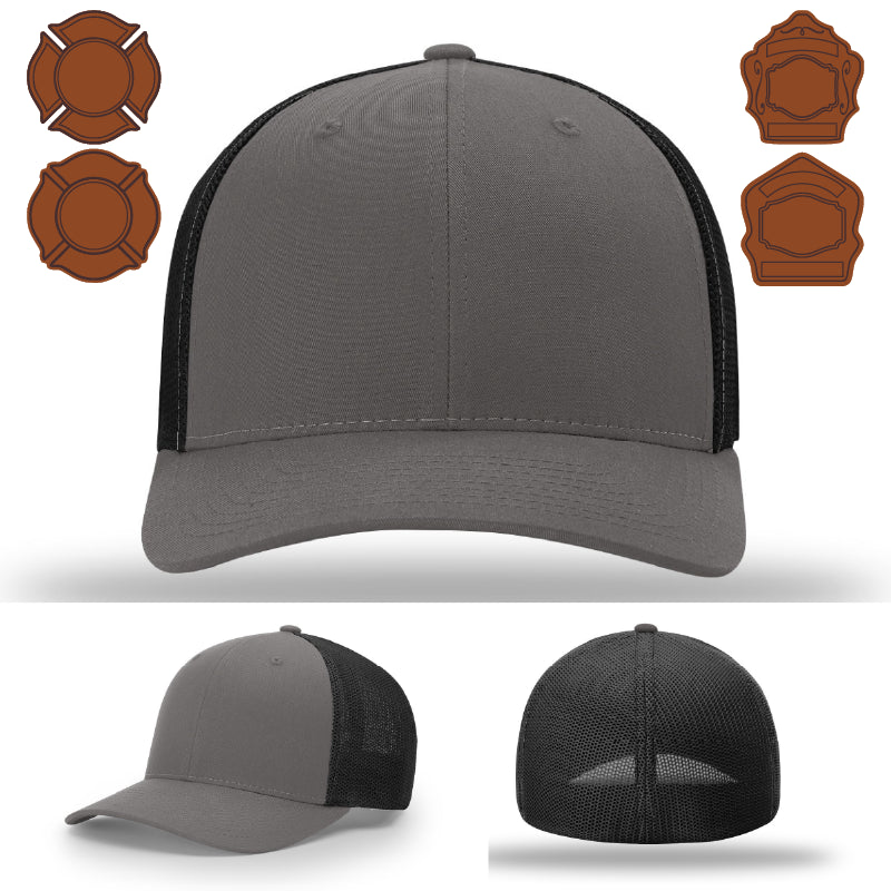 Custom department hat featuring bugle patch for firefighter rank