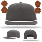 Professional firefighter hat with bugle style leather patch