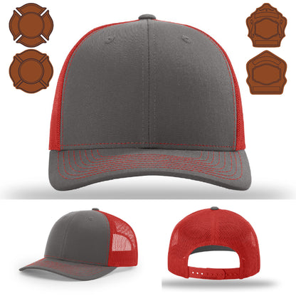 Station hat front facing with bugle leather patch customization