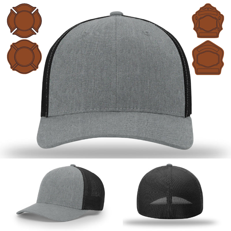 Variant firefighter hat designed with bugle rank patch