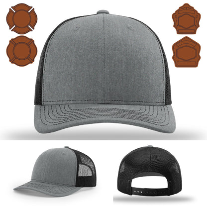 Custom station hat featuring professional bugle leather patch