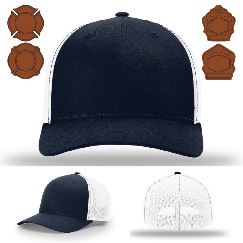 Custom firefighter hat variant showing bugle rank patch