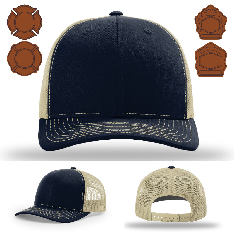 Station gear hat variant with bugle rank leather patch