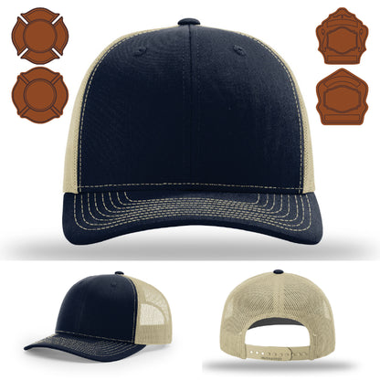 Station gear hat variant with bugle rank leather patch