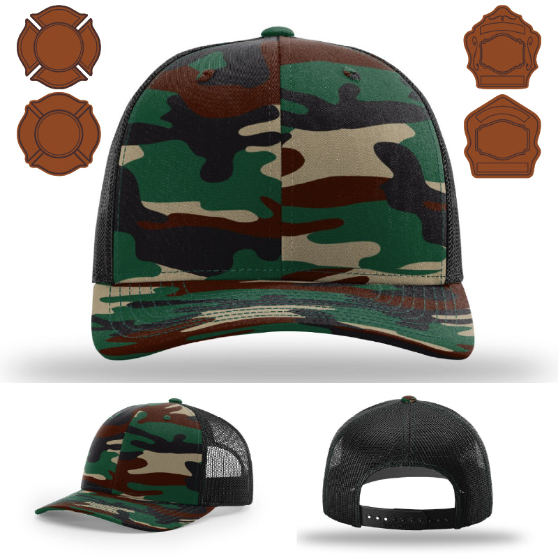 Custom department hat showing bugle rank leather patch