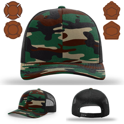 Custom department hat showing bugle rank leather patch