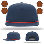 Firefighter apparel hat with bugle style patch front view