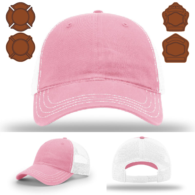 Professional firefighter hat with bugle style patch front