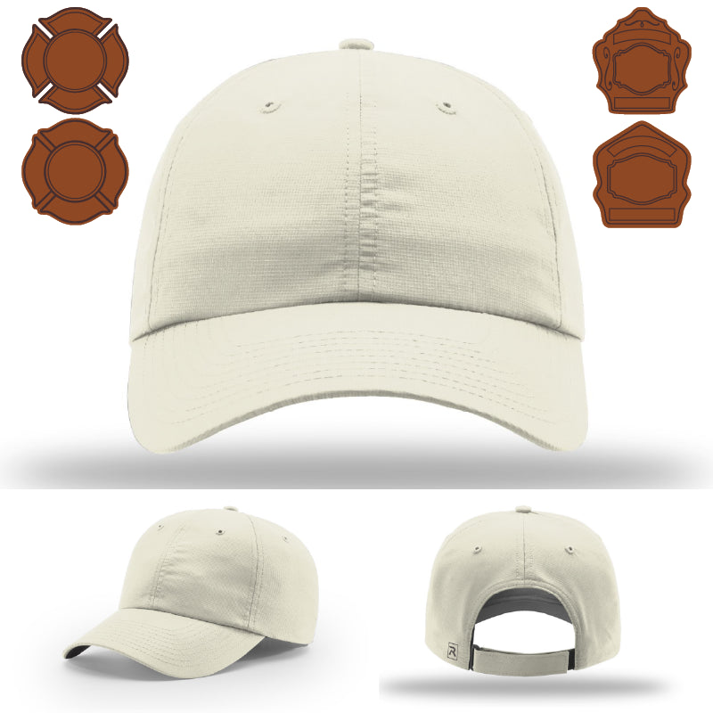 Firefighter lifestyle hat variant with bugle rank leather patch
