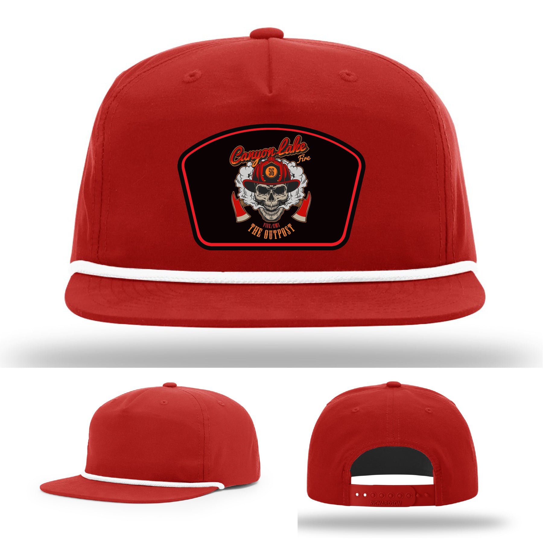 Canyon Lake firefighter hat designed for station pride and identity
