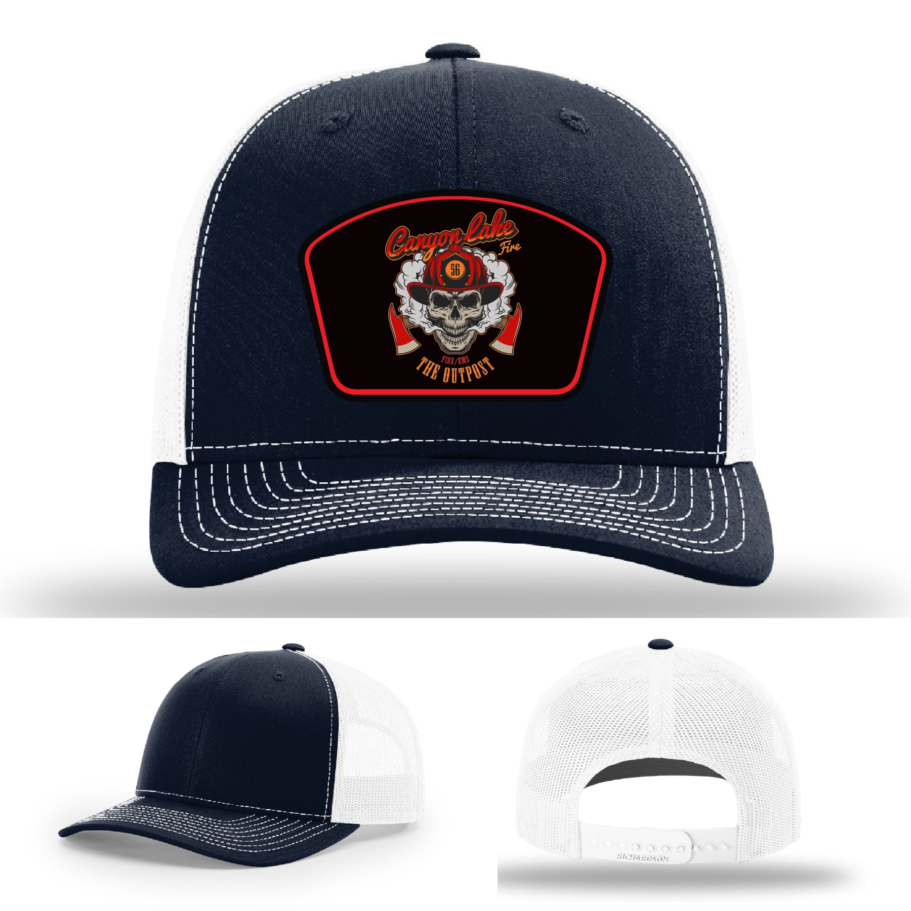 Canyon Lake firefighter hat showing crew pride with custom patch
