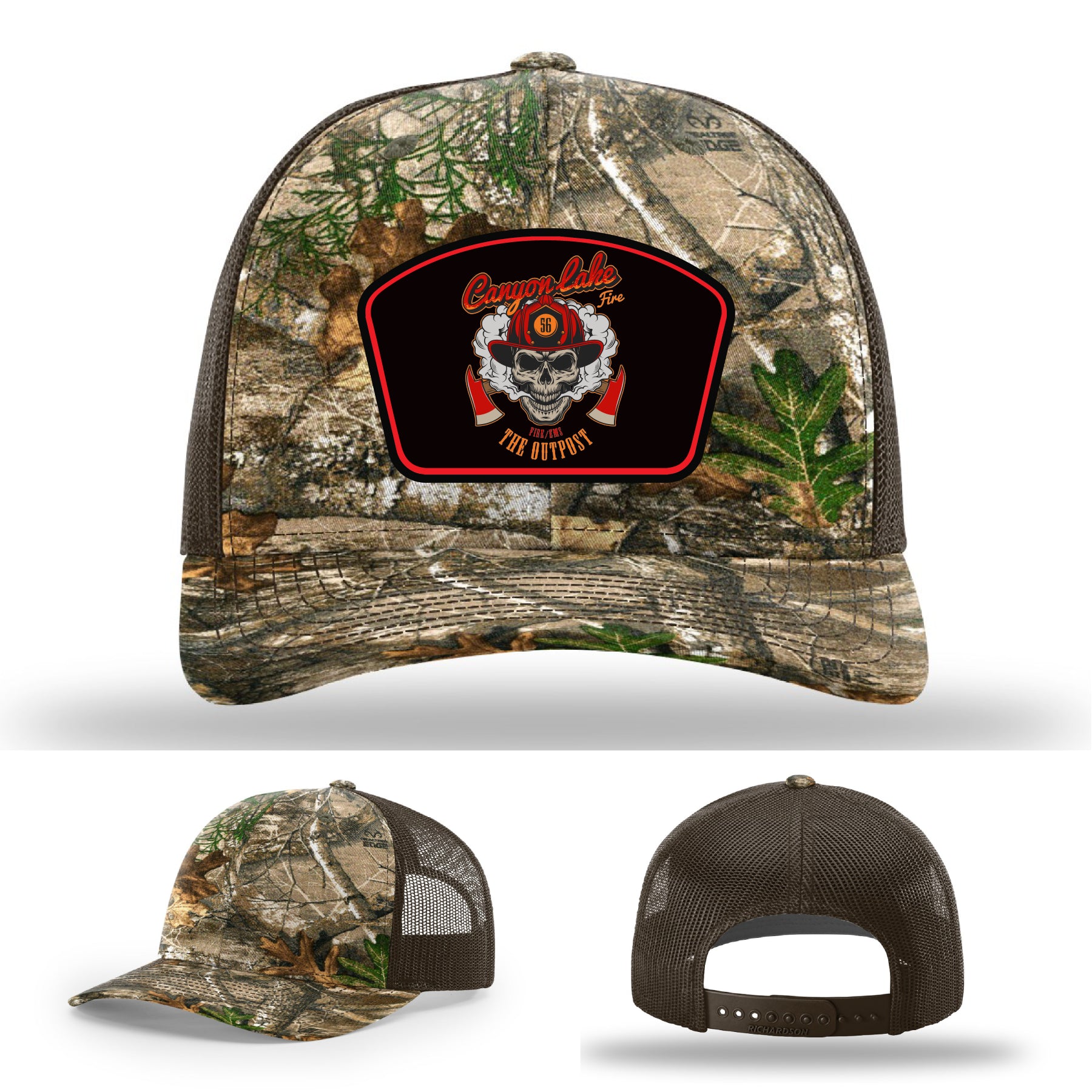Custom firefighter hat for Canyon Lake department pride and service
