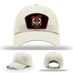 Canyon Lake firefighter leather patch hat showing firehouse identity