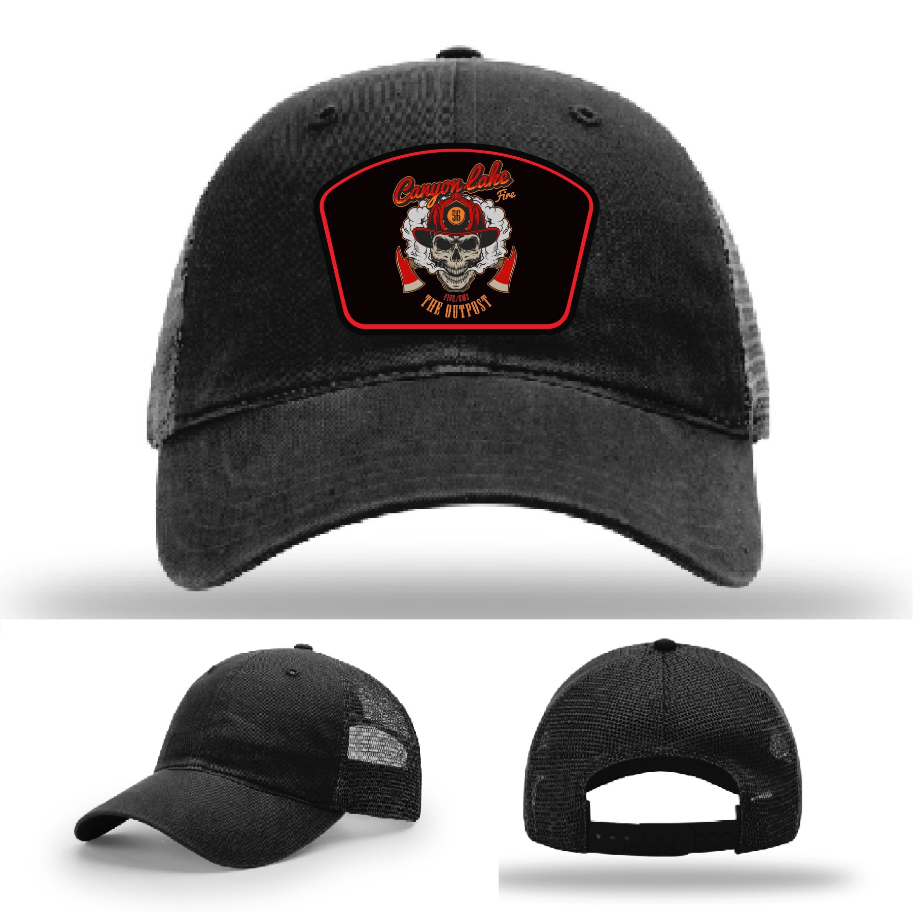 Canyon Lake fire department hat with durable leather patch