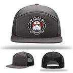 Custom Charlotte Station 9 firefighter hat with leather detail
