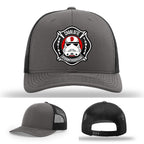 Leather patch Charlotte Station 9 firefighter department hat