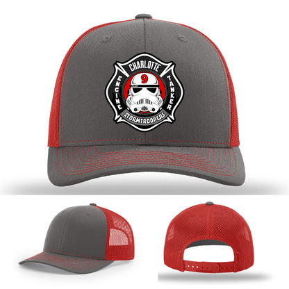 Charlotte Station 9 firehouse leather patch firefighter hat