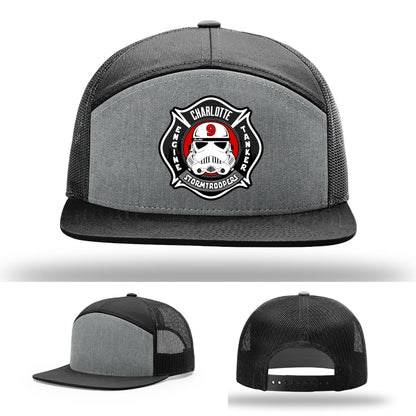 Charlotte Station 9 firefighter hat with bold leather patch