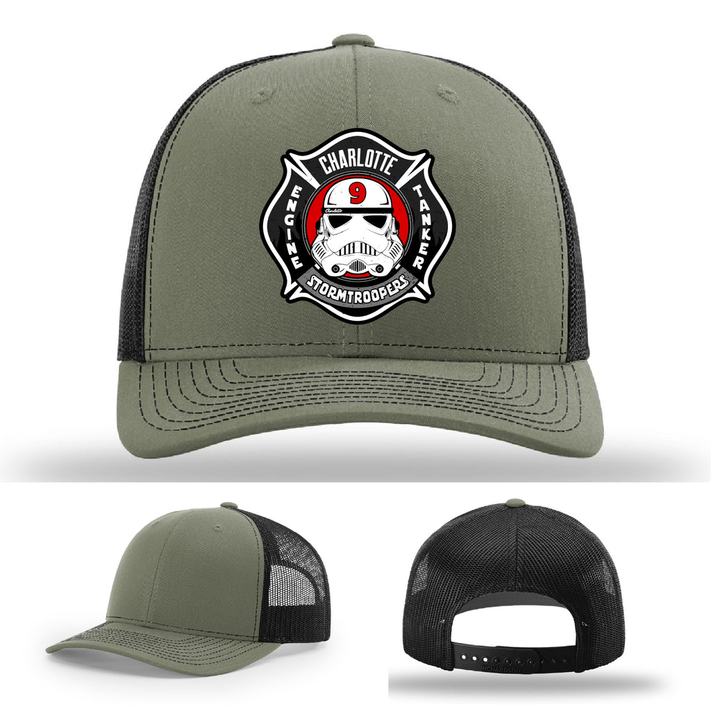 Firehouse Charlotte Station 9 hat leather patch firefighter gear