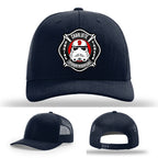 Custom firefighter hat Charlotte Station 9 leather patch
