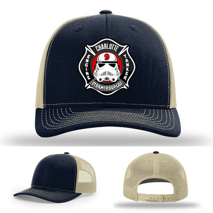 Charlotte Station 9 fire department hat with patch logo