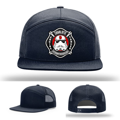 Charlotte Fire Department Station 9 leather patch firefighter hat