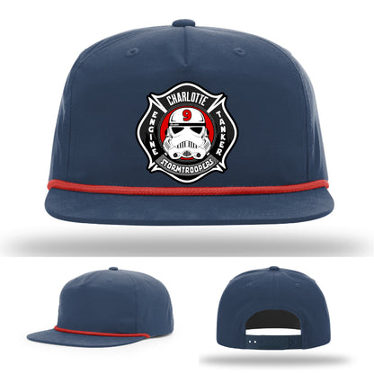 Charlotte Station 9 firefighter hat tough leather patch