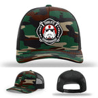 Station 9 firefighter hat Charlotte custom leather design