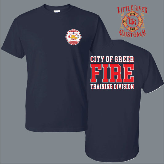 City of Greer Training Division fire department training shirt