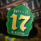 Firefighter custom helmet shield classic handmade leather
