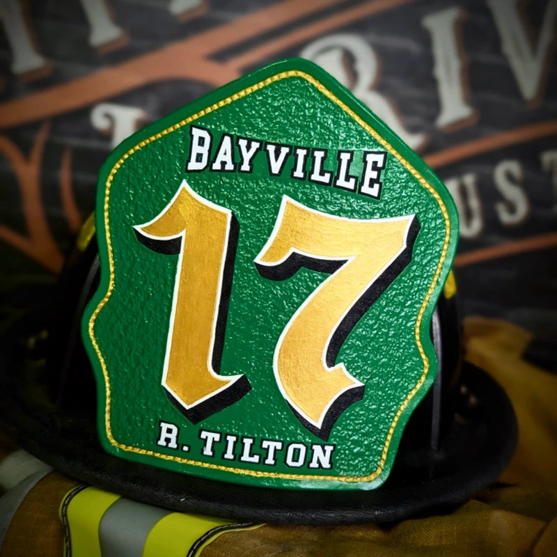 Firefighter custom helmet shield classic handmade leather
