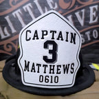Custom helmet shield classic style handmade leather front