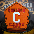Classic custom helmet shield with sharp firefighter detail