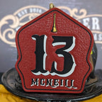 Handmade classic custom helmet shield leather firefighter front
