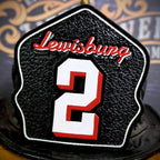 Leather front classic custom helmet shield with clean profile