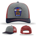 Custom firefighter leather patch hat for Colorado West Fire Photo team