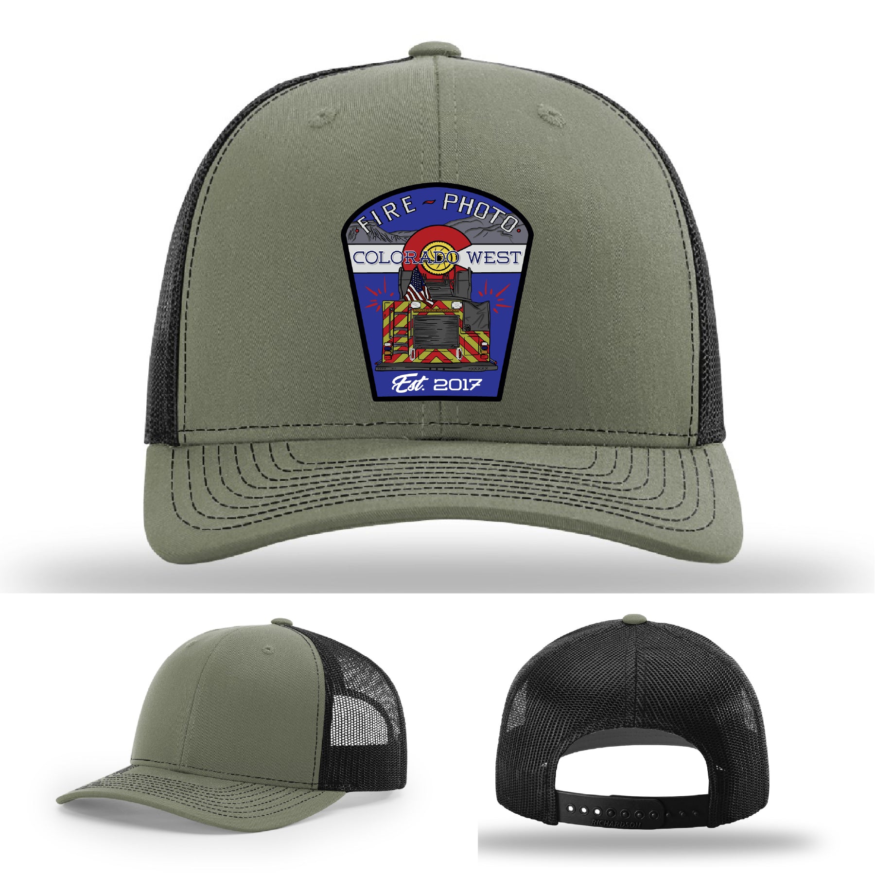 Colorado West Fire Photo logo firefighter hat made with durable leather