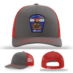 Leather patch firefighter hat honoring Colorado West Fire Photo logo