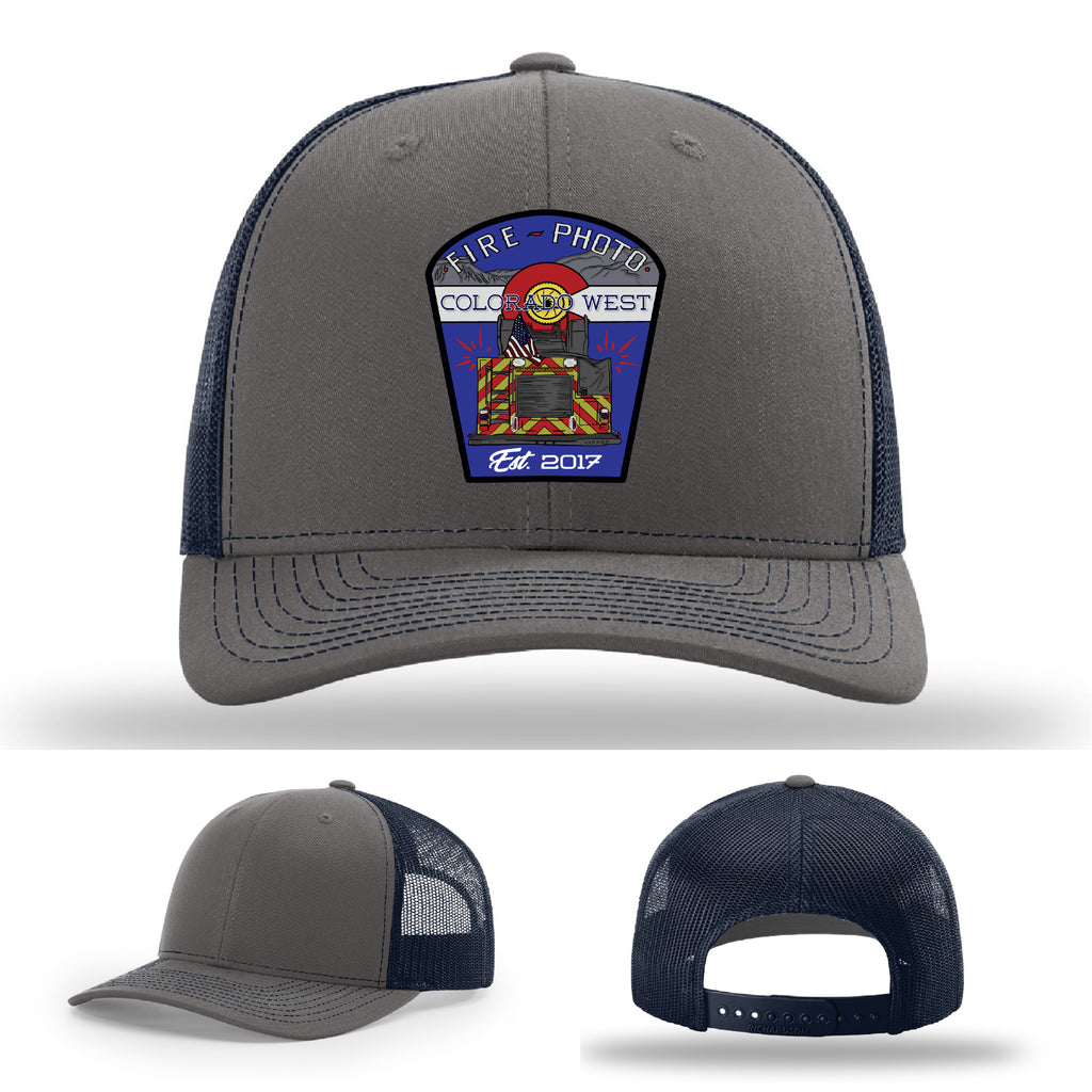 Firehouse culture firefighter hat featuring Colorado West Fire Photo patch