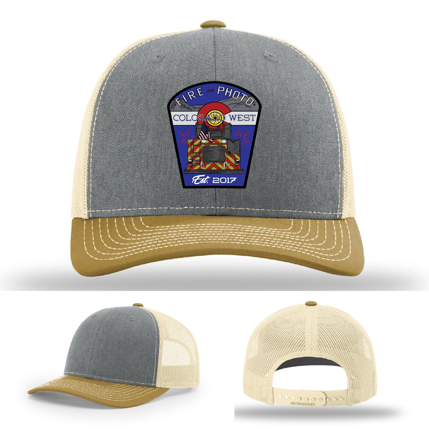Colorado West Fire Photo leather patch firefighter hat for fireground wear