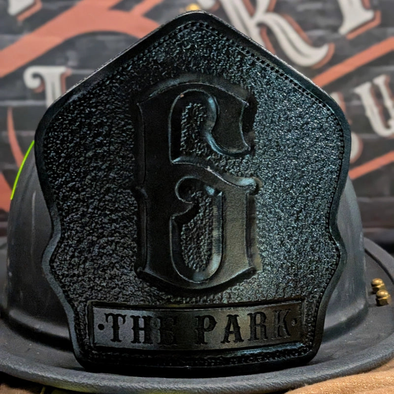 Custom fire helmet shield built for working firefighters