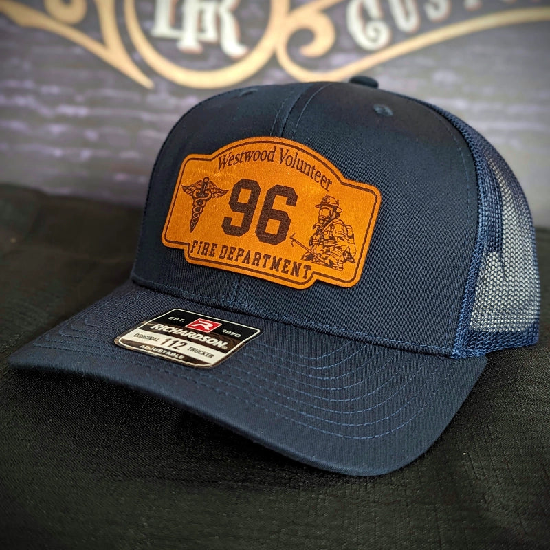Custom leather patch hat for business or team identity