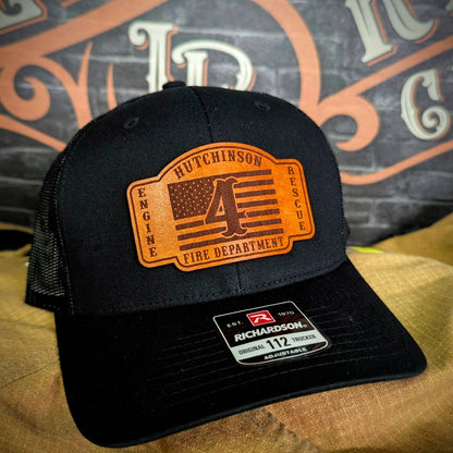 Personalized firefighter hat with patch and clipart