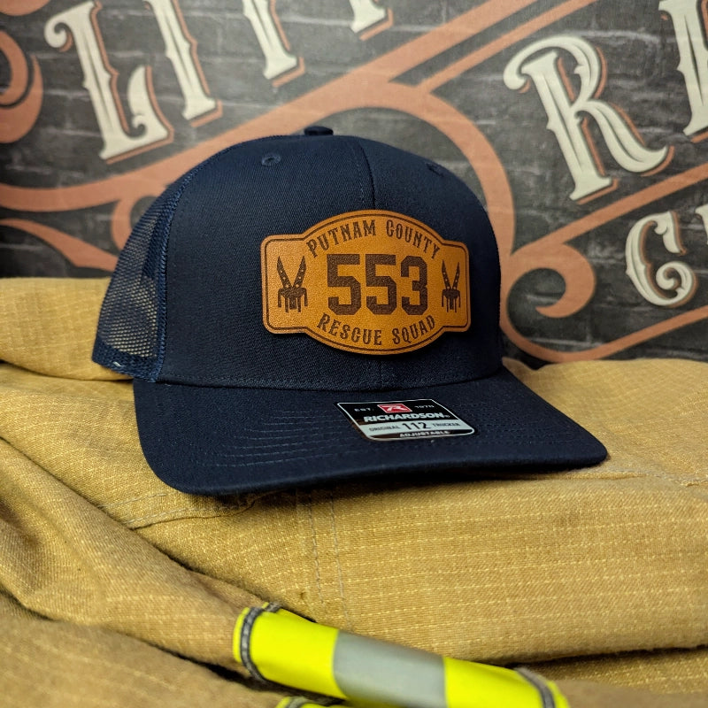 Firefighter custom hat with clipart and text patch