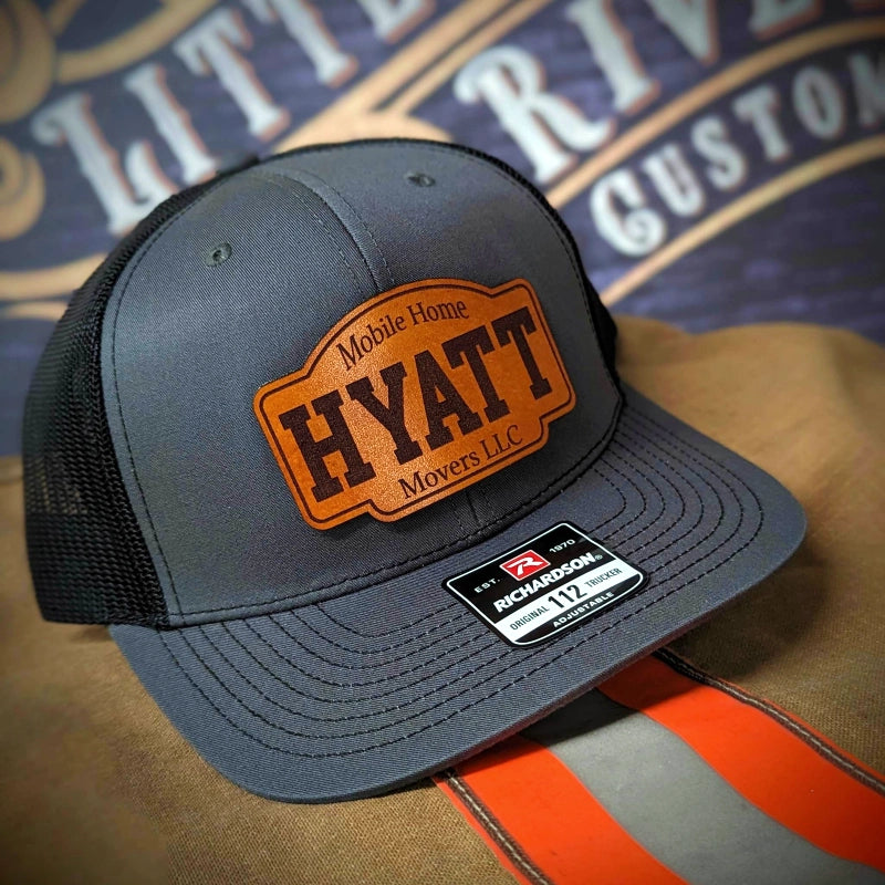 Firefighter station hat with custom leather patch