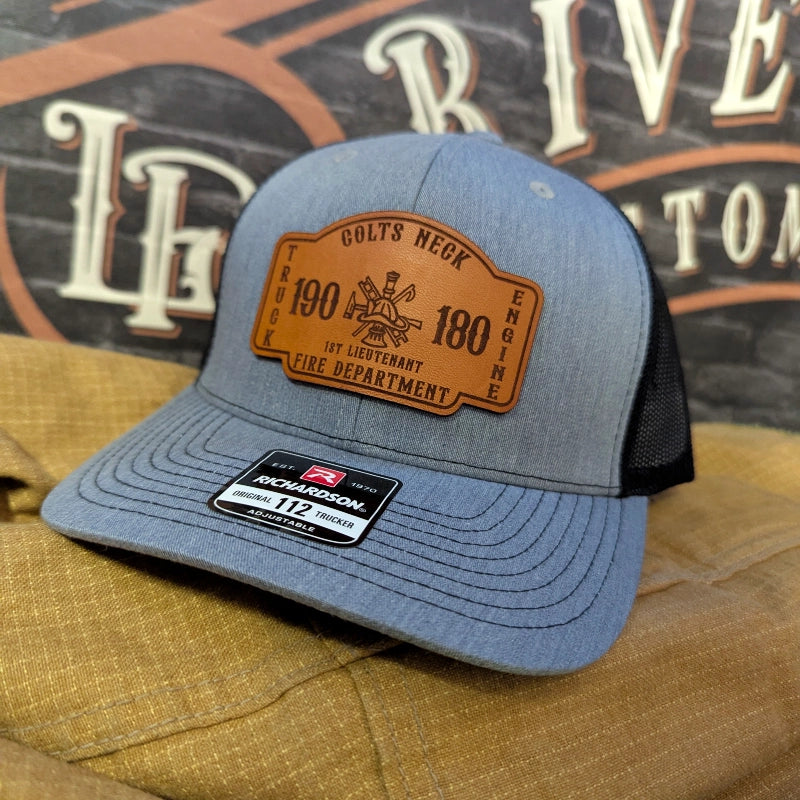 Custom firefighter hat with clipart and patch design
